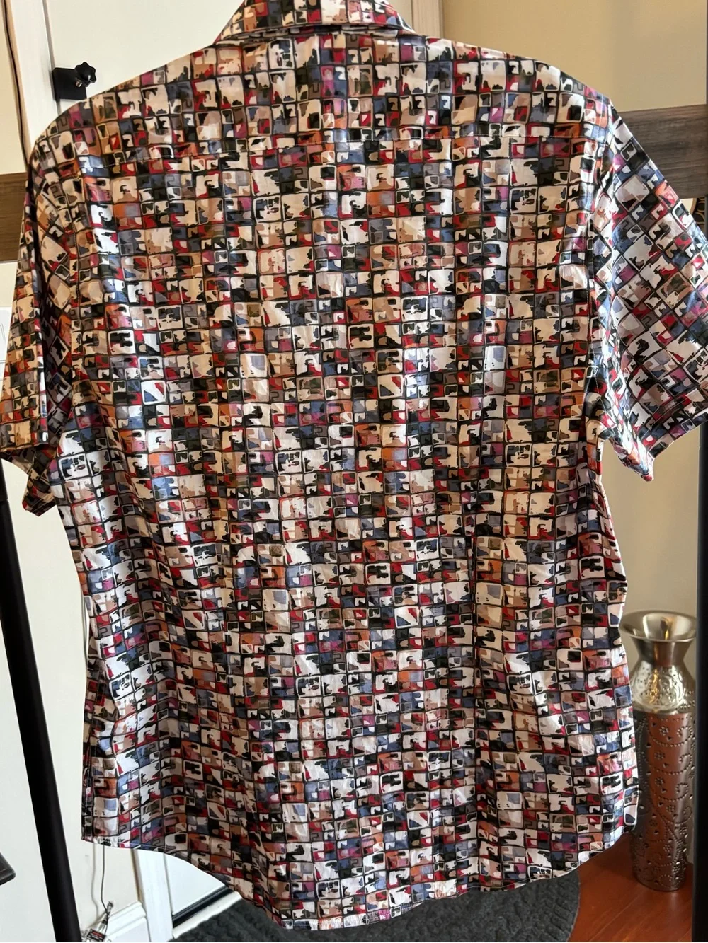 Paisley & Gray Multi-Color Geometric Print Slim Fit Shirt - large -17